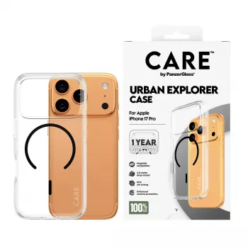 PanzerGlass CARE™ by ® Urban Explorer Case transparant met zwart MagSafe iPhone 17 Pro