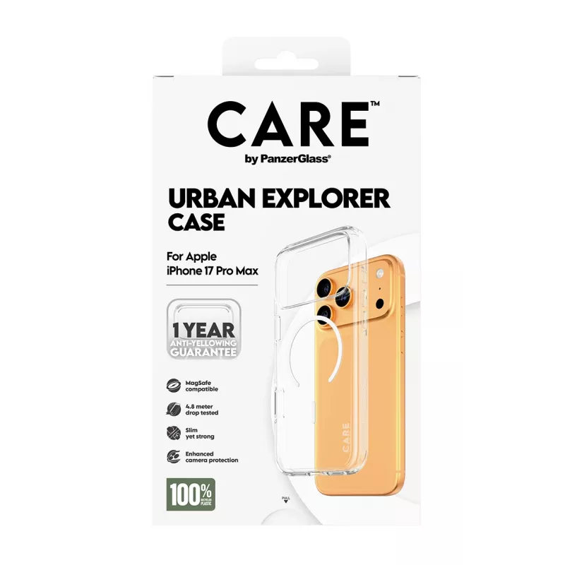 Cover PanzerGlass CARE by Flagship Case Transparant Urban Explorer White MagSafe iPhone 17 Pro Max