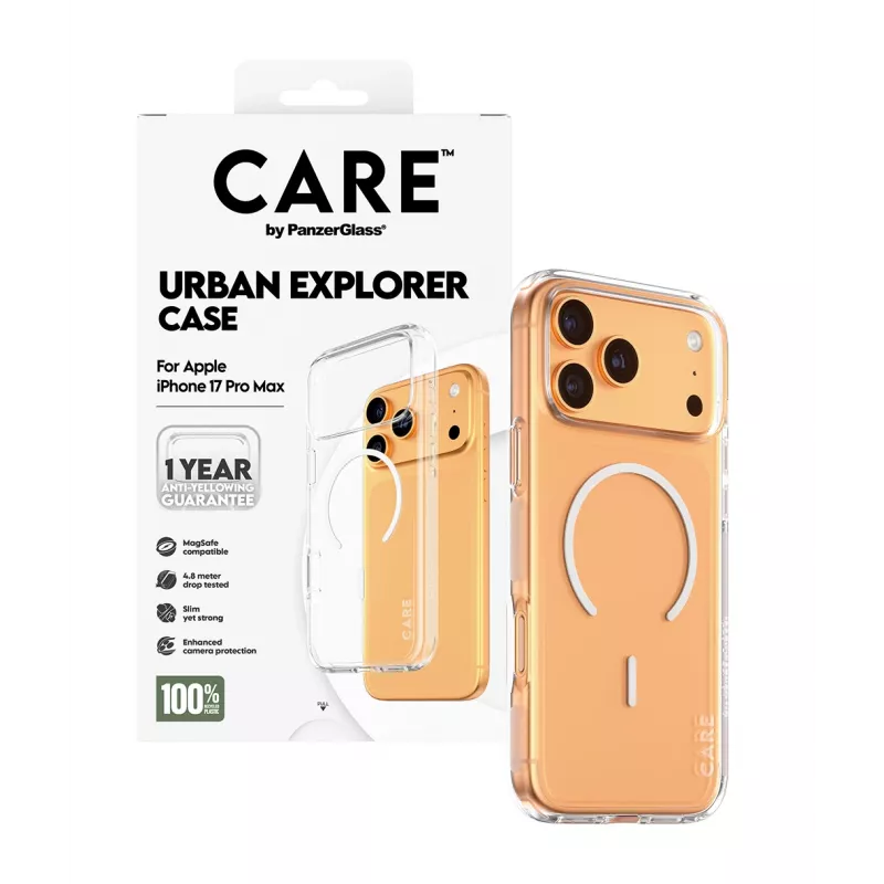 Cover PanzerGlass CARE by Flagship Case Transparant Urban Explorer White MagSafe iPhone 17 Pro Max