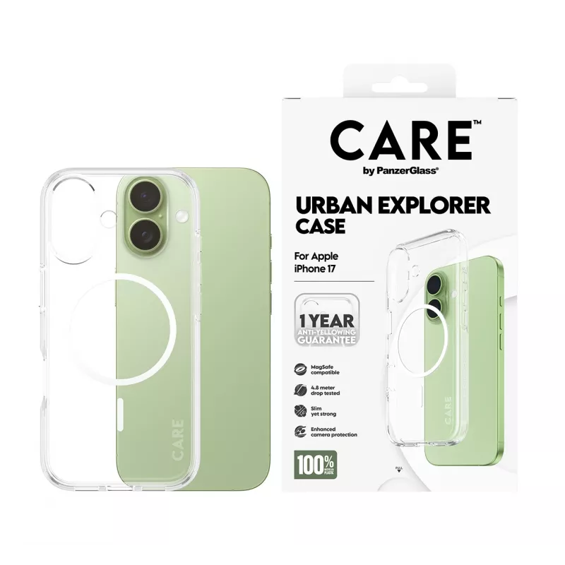 PanzerGlass CARE™ by ® Urban Explorer Case transparant met wit MagSafe iPhone 17