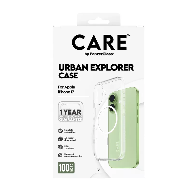 PanzerGlass CARE™ by ® Urban Explorer Case transparant met wit MagSafe iPhone 17