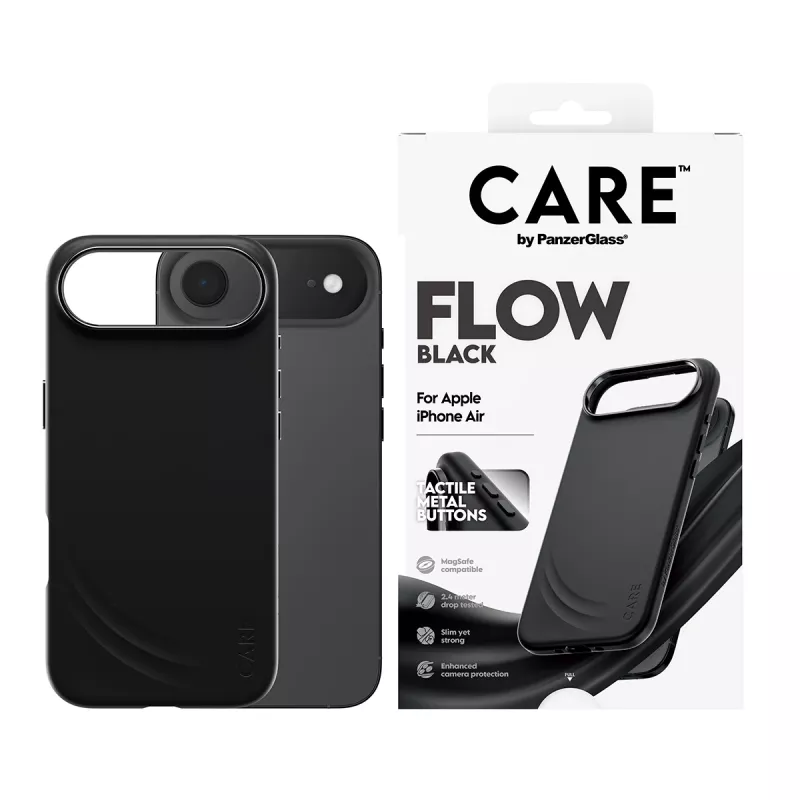 Beschermhoes PanzerGlass CARE™ Flow Case zwart met MagSafe voor iPhone Air