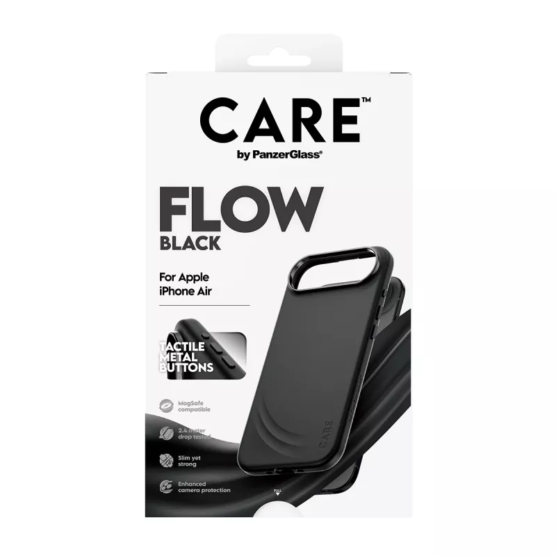 Beschermhoes PanzerGlass CARE™ Flow Case zwart met MagSafe voor iPhone Air