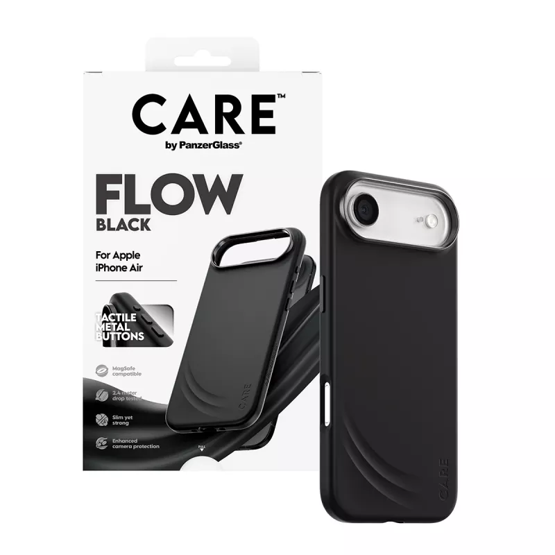 Beschermhoes PanzerGlass CARE™ Flow Case zwart met MagSafe voor iPhone Air