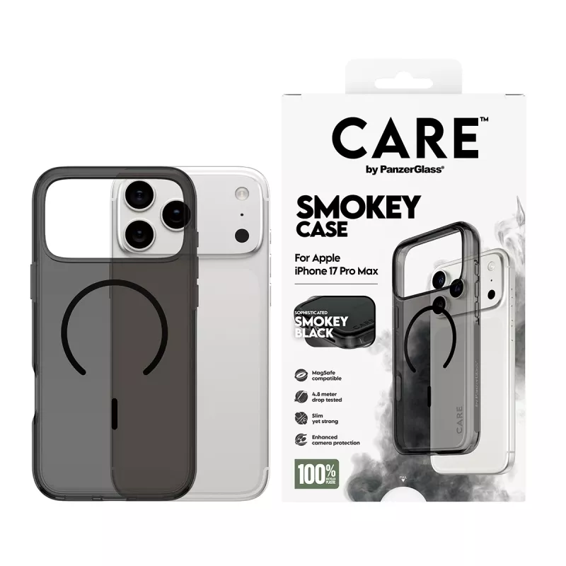 PanzerGlass CARE™ by ® Urban Explorer Case Smokey met zwart MagSafe iPhone 17 Pro Max