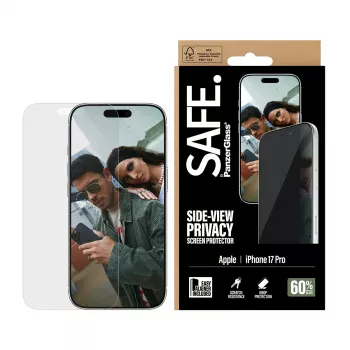 PanzerGlass SAFE. by ® 2-weg privacy schermbescherming iPhone 17 Pro | Ultra-Wide Fit met EasyAligner