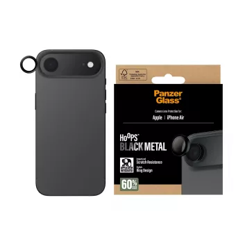 Cameralensbescherming PanzerGlass Hoops voor iPhone Air — gehard glas, zwart, kras- en stootvast