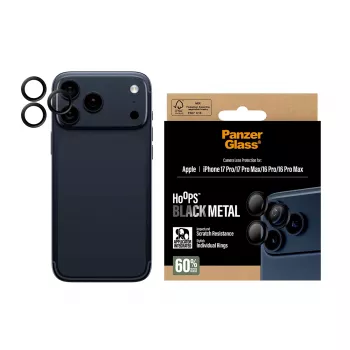 PanzerGlass ® Hoops® cameralensbescherming zwart iPhone 17 Pro | iPhone 17 Pro Max | iPhone 16 Pro | 16 Pro Max
