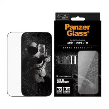 PanzerGlass® Ceramic II schermbescherming iPhone 17 Pro | Ultra-Wide Fit met EasyAligner