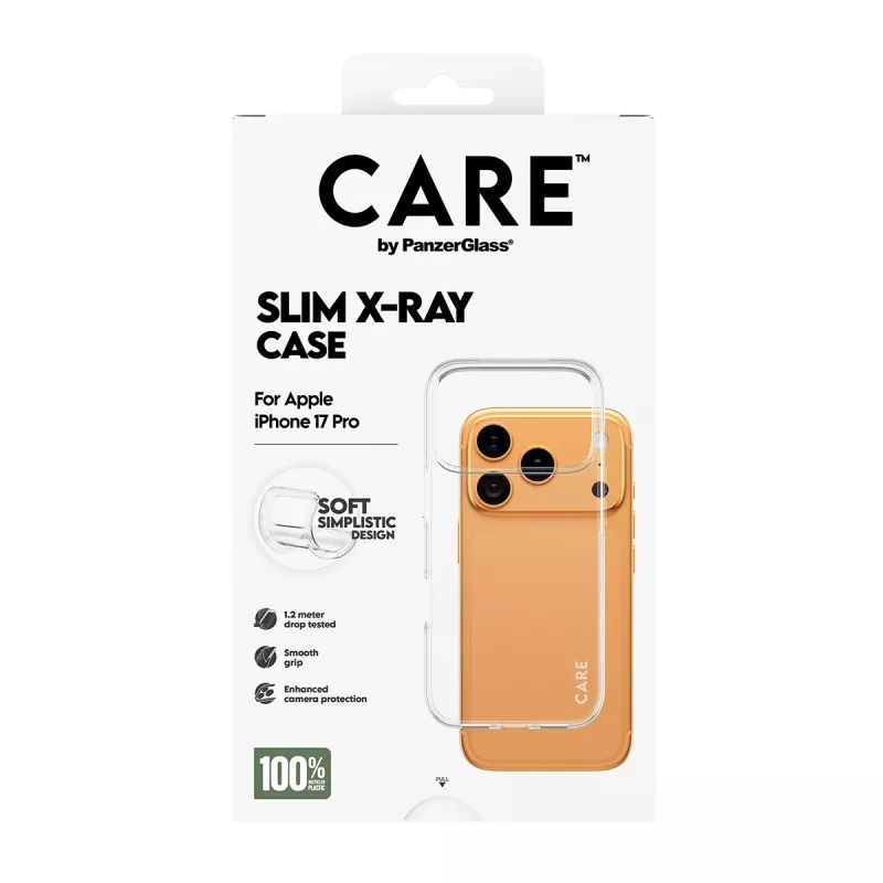Beschermhoes voor telefoon PanzerGlass CARE modieuze hoes transparant X‑Ray Soft Basic voor iPhone 17 Pro