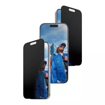 Privacyschermfolie PanzerGlass voor iPhone 17 / iPhone 16 Pro — Ultra-Wide Fit, gehard glas + PET, FASTFIT