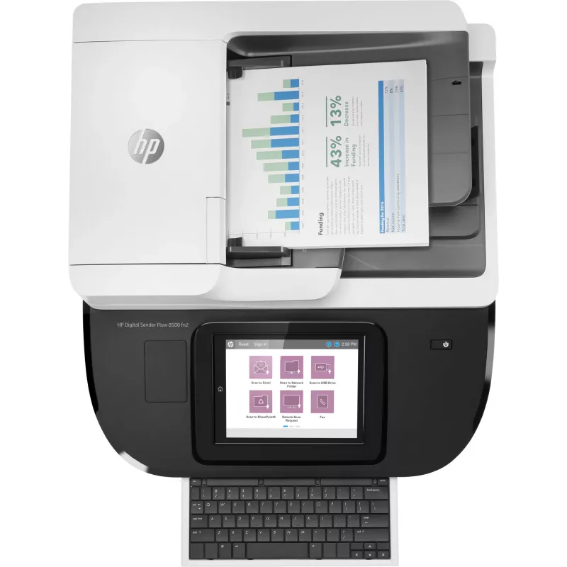HP Flow 8500 fn2 flatbed- & ADF-scanner 600 x 600 DPI