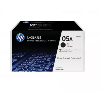 HP 05A 2-pack zwart originele LaserJet tonercartridges, 4600 pagina's, zwart, 2 st.