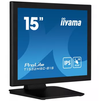 iiyama ProLite T1532MSC-B1S computermonitor 38,1 cm (15 inch) 1024 x 768 pixel XGA LCD touchscreen zwart