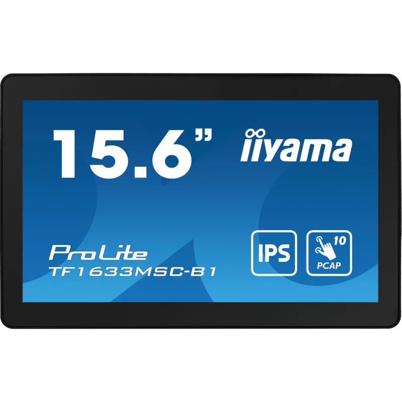 iiyama ProLite TF1633MSC-B1 computermonitor 39,6 cm (15,6 inch) 1920 x 1080 pixel Full HD touchscreen zwart