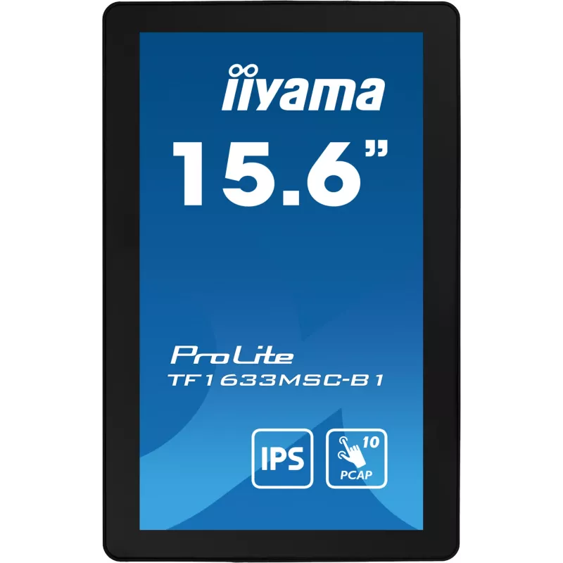 iiyama ProLite TF1633MSC-B1 computermonitor 39,6 cm (15,6 inch) 1920 x 1080 pixel Full HD touchscreen zwart