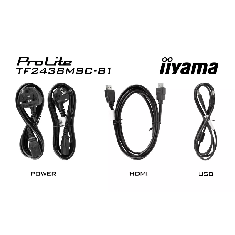 iiyama TF2438MSC-B1 computermonitor 60,5 cm (23,8 inch) 1920 x 1080 pixel Full HD LED-touchscreen zwart