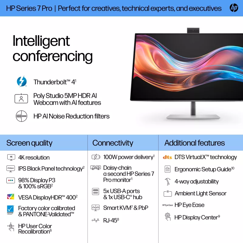 HP Series 7 Pro 27 inch 4K conferentiemonitor - 727pm