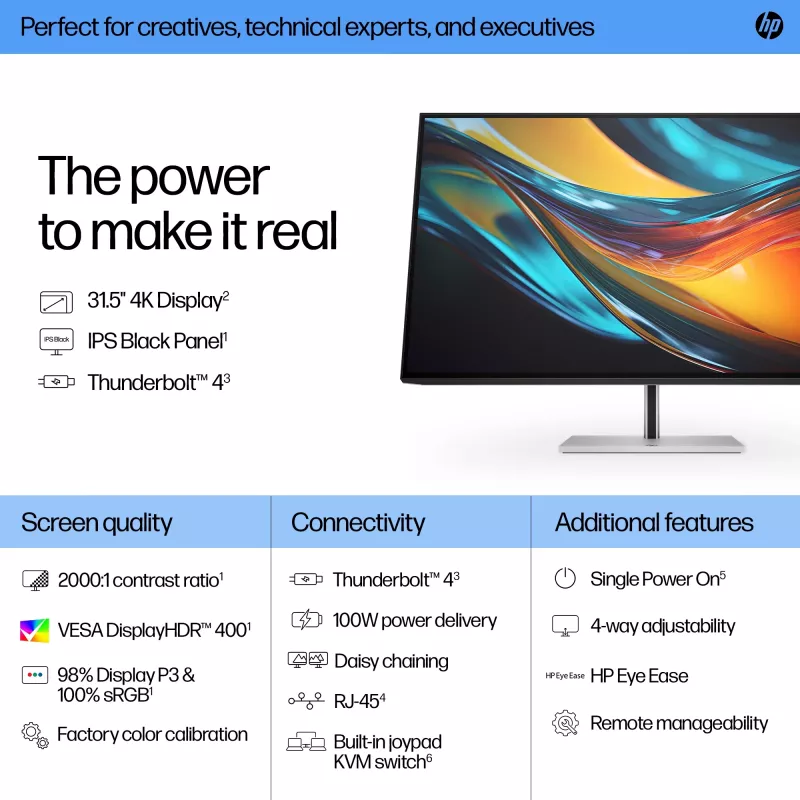 HP Series 7 Pro 31,5 inch 4K Thunderbolt 4 monitor - 732pk