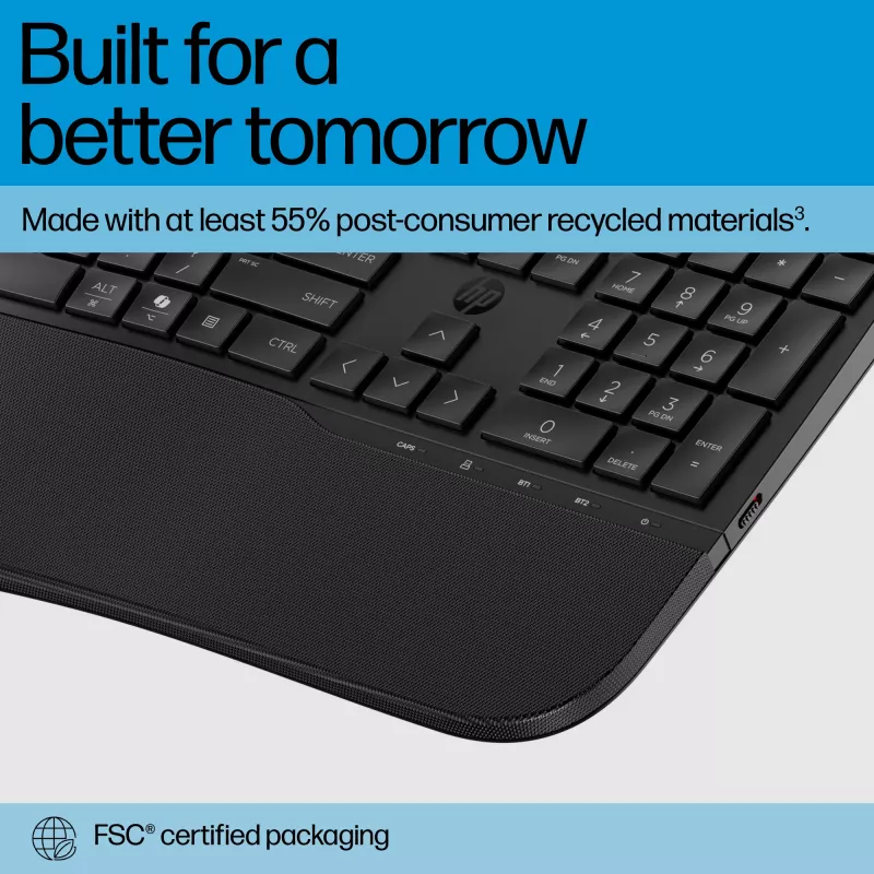 HP 685 Comfort dual-mode toetsenbord volledig formaat draadloos Bluetooth membraan