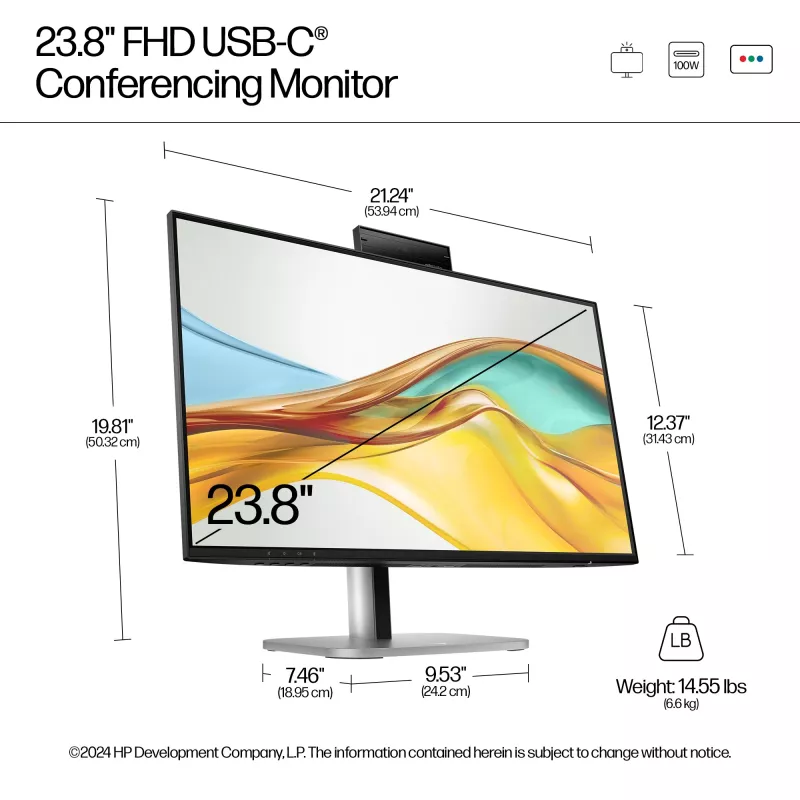 HP Series 5 Pro 23,8 inch FHD USB-C conferentiemonitor - 524pm