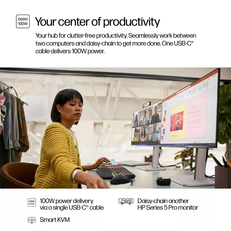 HP Series 5 Pro 23,8 inch FHD USB-C conferentiemonitor - 524pm