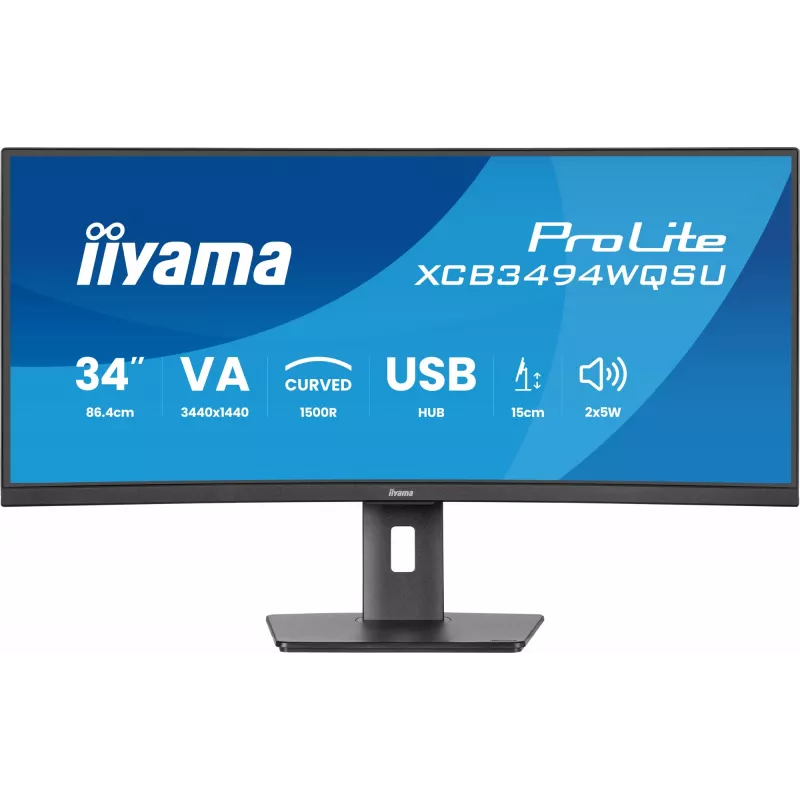iiyama ProLite XCB3494WQSU-B1 computermonitor 86,4 cm (34 inch) 3440 x 1440 pixel UltraWide Quad HD LED zwart
