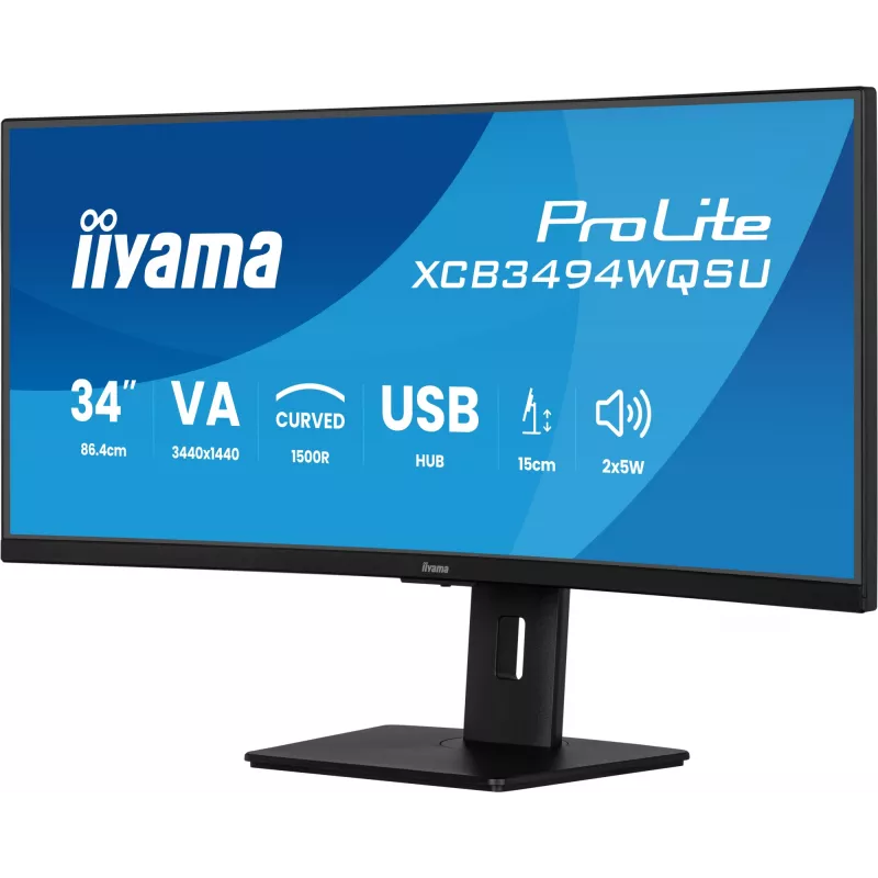 iiyama ProLite XCB3494WQSU-B1 computermonitor 86,4 cm (34 inch) 3440 x 1440 pixel UltraWide Quad HD LED zwart