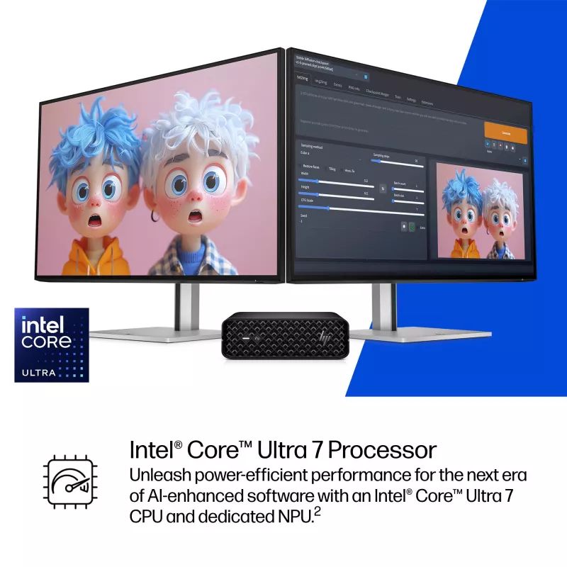 HP Z2 G1i Intel Core Ultra 7 265 32 GB DDR5-SDRAM NVIDIA RTX A400 Windows 11 Pro Mini PC Workstation KI-Workstation, KI-PC