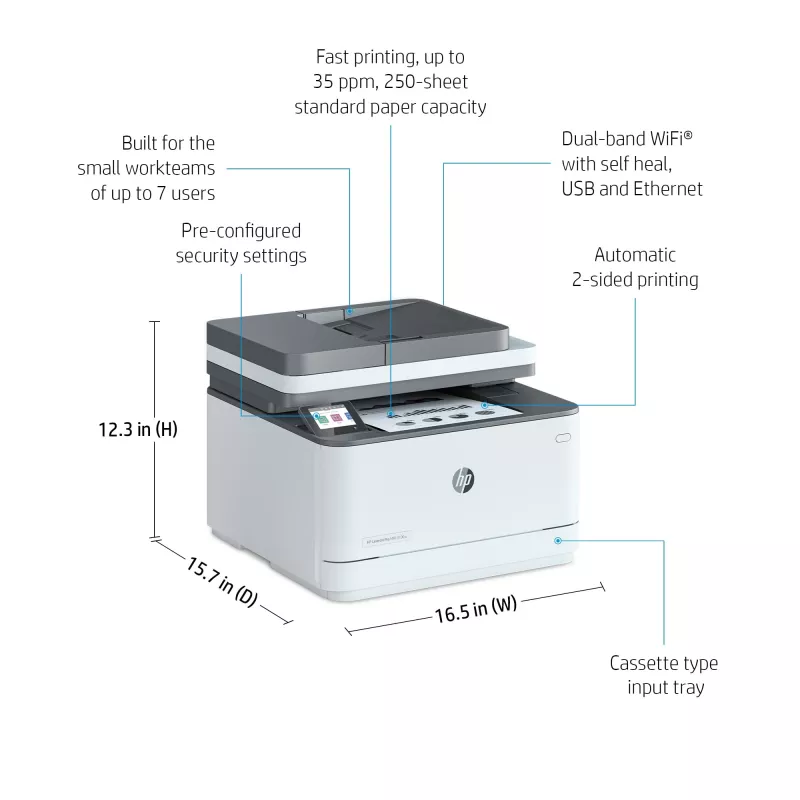 Printer HP LaserJet Pro 3002dn laser grijs wit