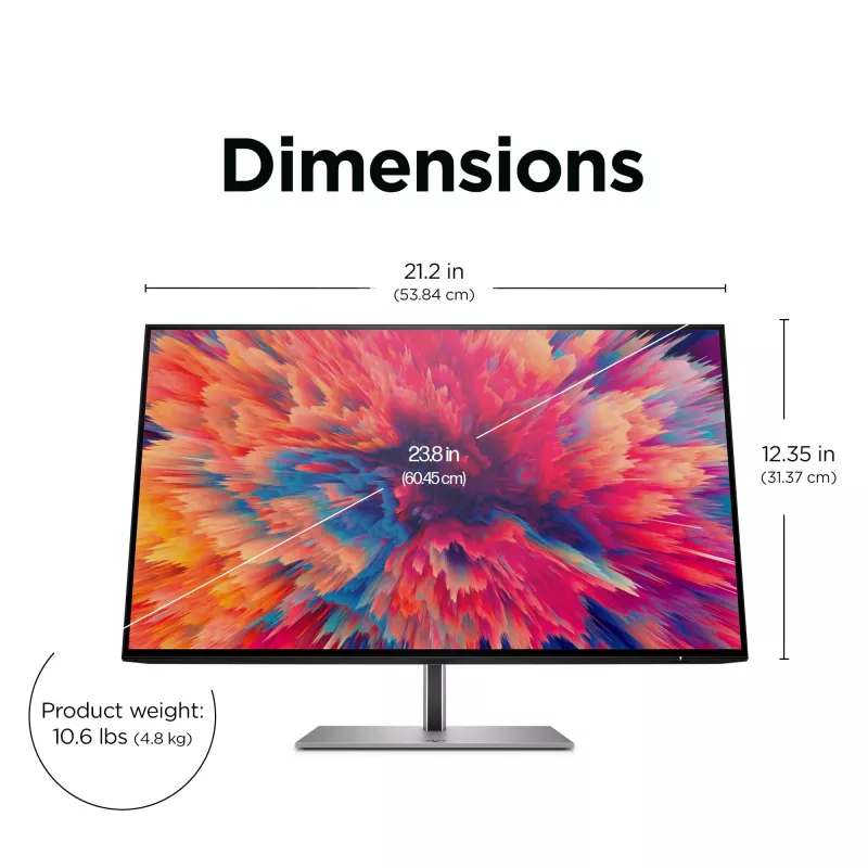 HP Z24q G3 QHD-display, 60,5 cm (23,8 inch), 2560 x 1440 pixels, Quad HD, LCD, 5 ms, zilver