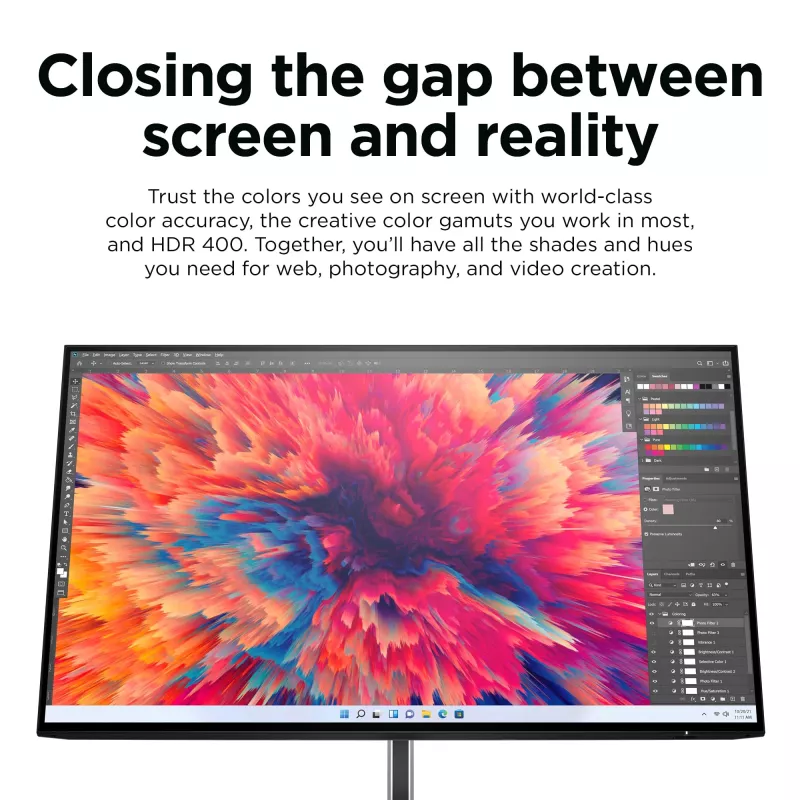 HP Z24q G3 QHD-display, 60,5 cm (23,8 inch), 2560 x 1440 pixels, Quad HD, LCD, 5 ms, zilver