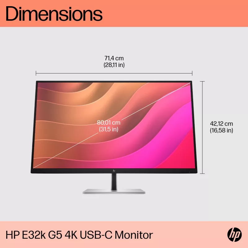Monitor HP E32k G5 31,5 inch 4K Ultra HD LCD 3840 x 2160