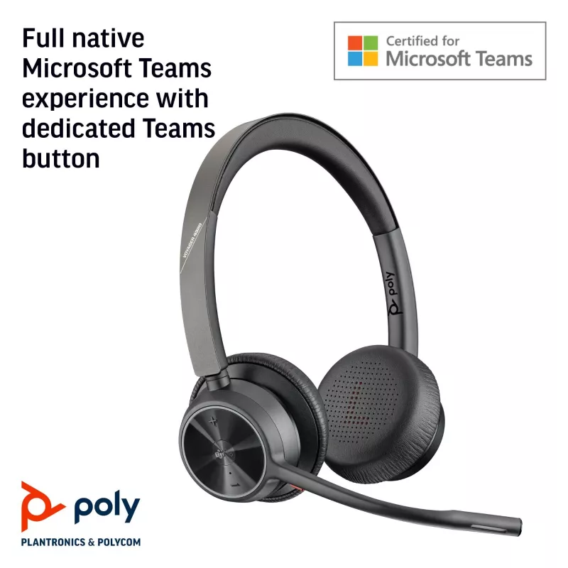 HP Poly Voyager 4320 Microsoft Teams-gecertificeerde USB-A-headset + BT700-dongle