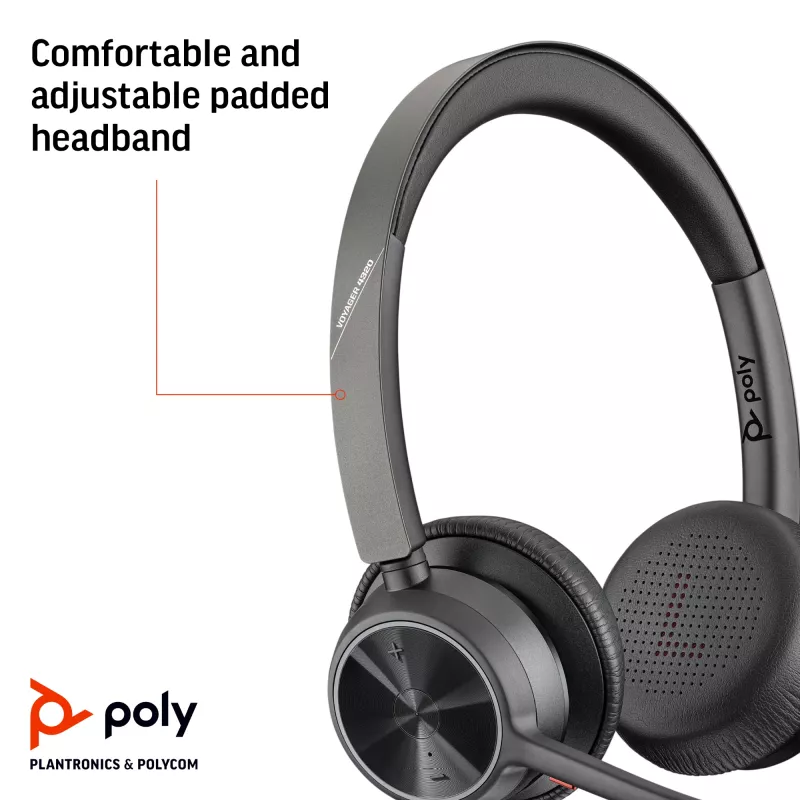 HP Poly Voyager 4320 Microsoft Teams-gecertificeerde USB-A-headset + BT700-dongle