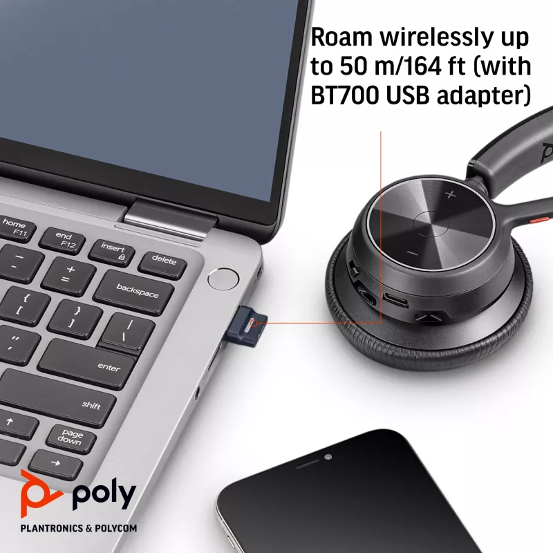 HP Poly Voyager 4320 Microsoft Teams-gecertificeerde USB-A-headset + BT700-dongle