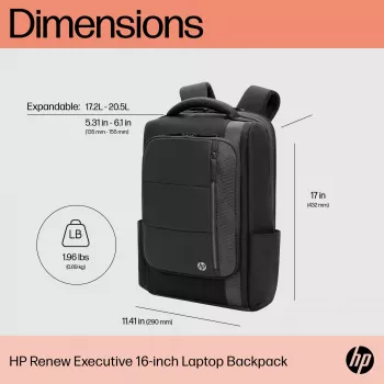HP Renew Executive 16 inch laptoprugzak, rugzak, 40,9 cm (16,1 inch), 890 g