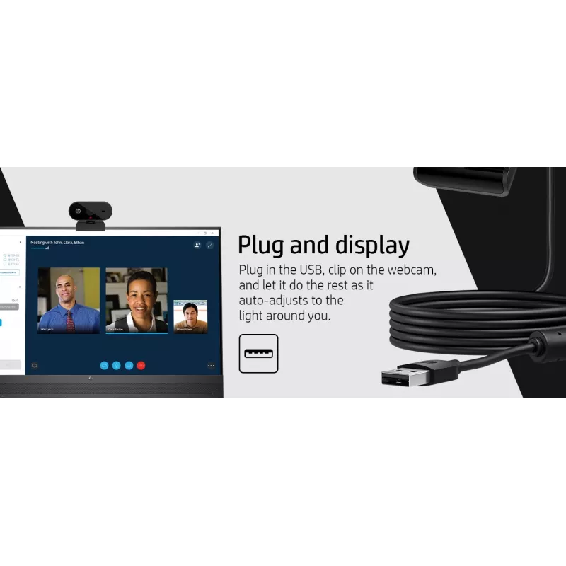 HP 325 FHD-webcam, zakelijk, Windows 10, Windows 11, MacOS, 72 mm, 53,6 mm, 53,2 mm