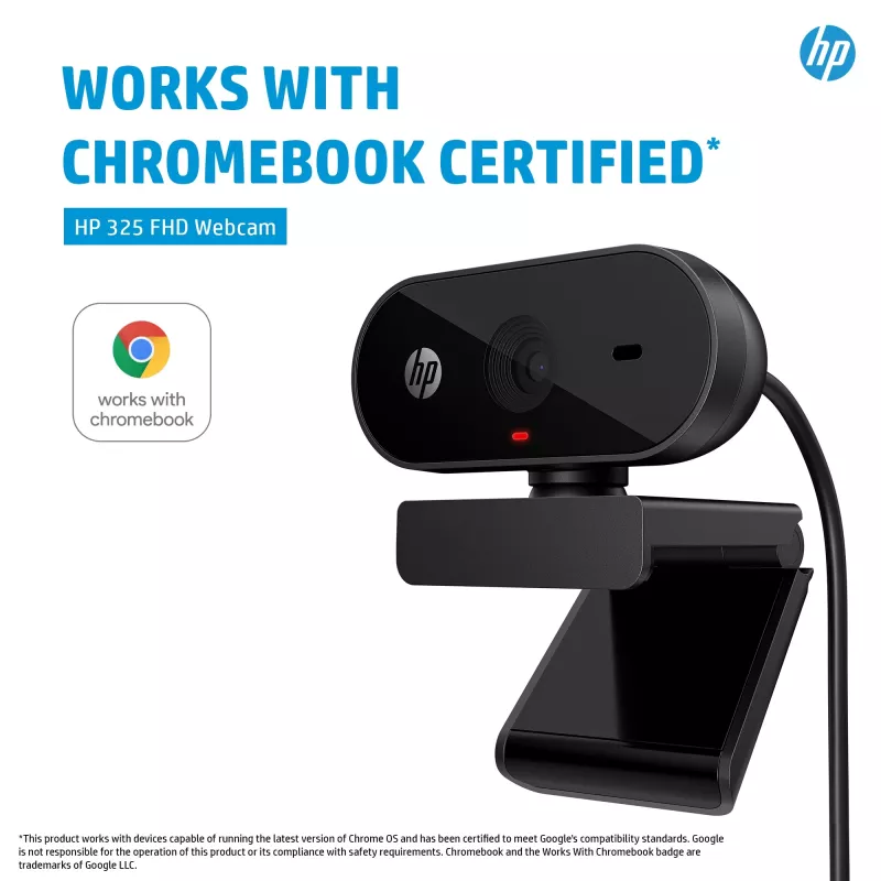 HP 325 FHD-webcam, zakelijk, Windows 10, Windows 11, MacOS, 72 mm, 53,6 mm, 53,2 mm