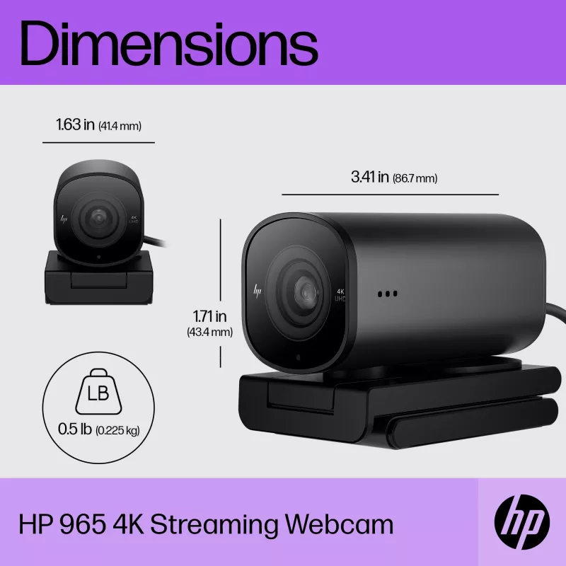 HP 325 FHD-webcam, zakelijk, Windows 10, Windows 11, MacOS, 72 mm, 53,6 mm, 53,2 mm