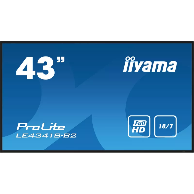 iiyama PROLITE LE4341S-B2 digital-signage flatscreen 108 cm (42,5 inch) LCD 350 cd/m² Full HD zwart 18/7