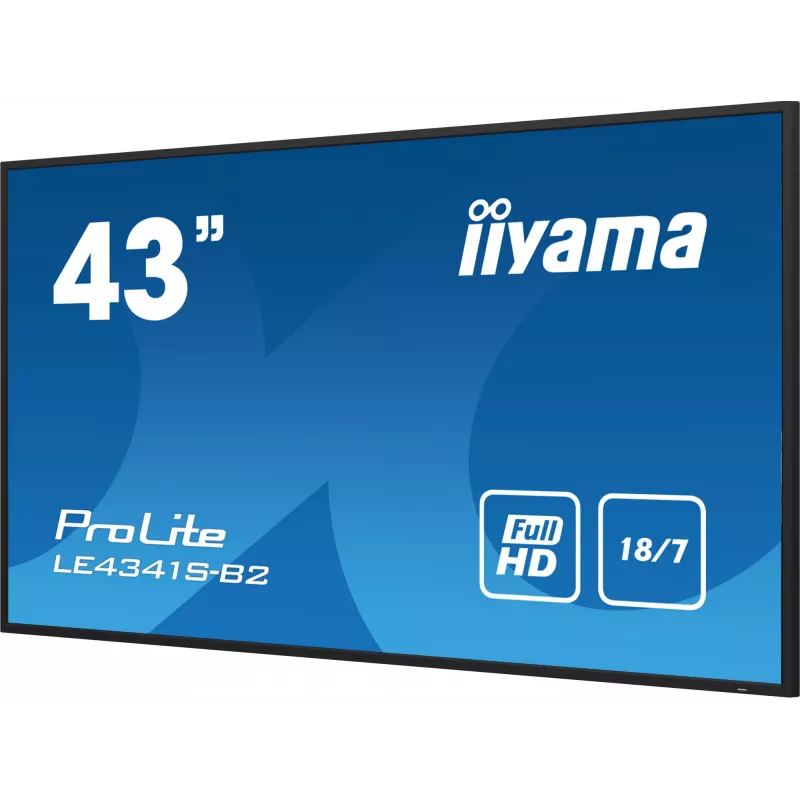 iiyama PROLITE LE4341S-B2 digital-signage flatscreen 108 cm (42,5 inch) LCD 350 cd/m² Full HD zwart 18/7