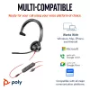 HP Poly Blackwire 3315 monaurale Microsoft Teams-gecertificeerde USB-C-headset +3,5mm-jack +USB-C/A-adapter