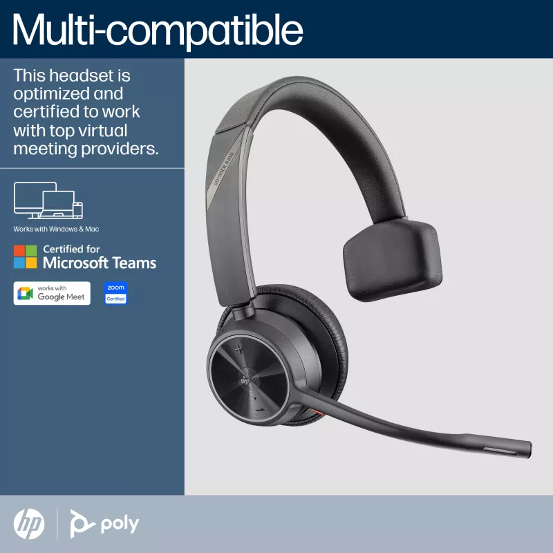 HP Poly Voyager 4310 Microsoft Teams-gecertificeerde headset + BT700 dongle + laadstation