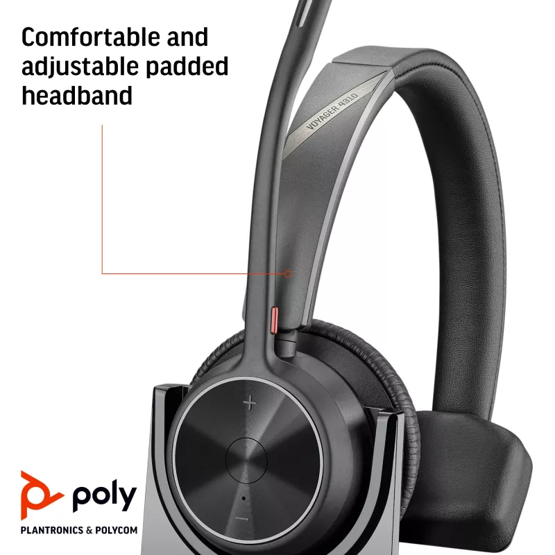 HP Poly Voyager 4310 USB-C headset + BT700 dongle + laadstation