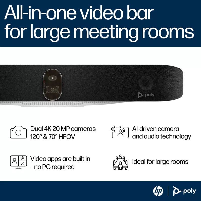 HP Poly Studio X72 all-in-one videobar