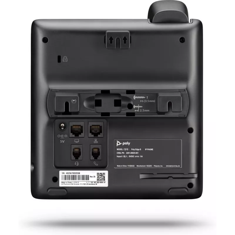 IP-telefoon POLY Edge B10 zwart, bedrade hoorn, 2 lijnen, LCD-display