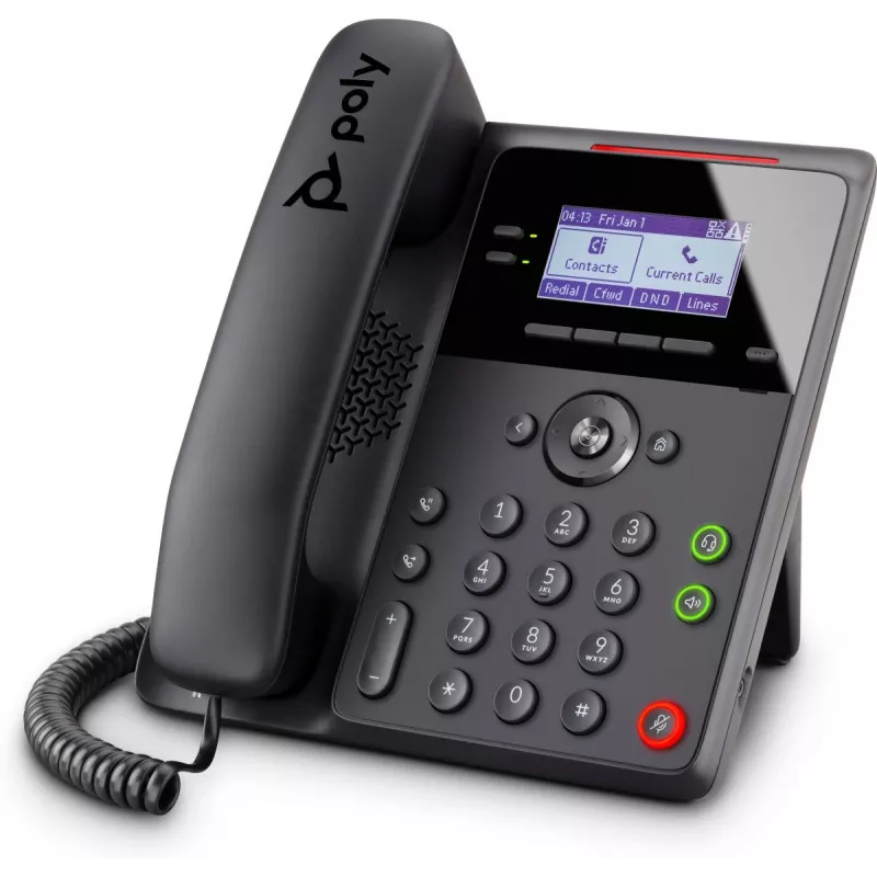 IP-telefoon POLY Edge B10 zwart, bedrade hoorn, 2 lijnen, LCD-display