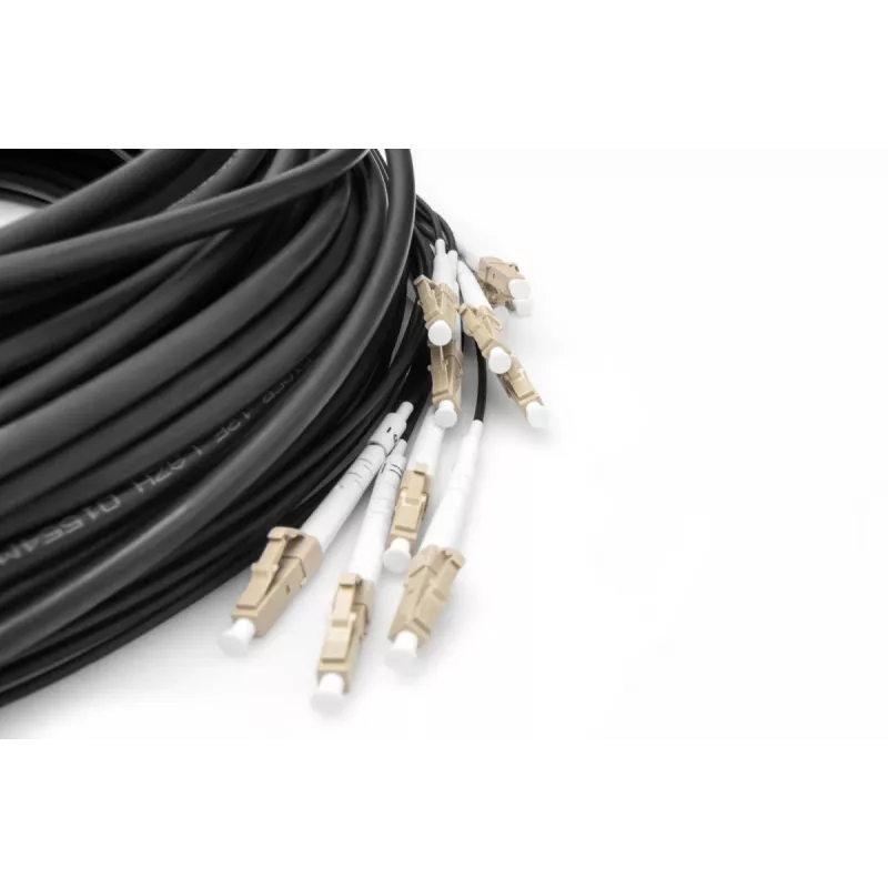 DIGITUS breakout-kabel - 12 vezels OM4 LC/UPC-LC/UPC universele kleur zwart 100 m
