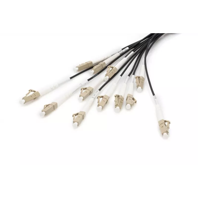 DIGITUS breakout-kabel - 12 vezels OM4 LC/UPC-LC/UPC universele kleur zwart 100 m